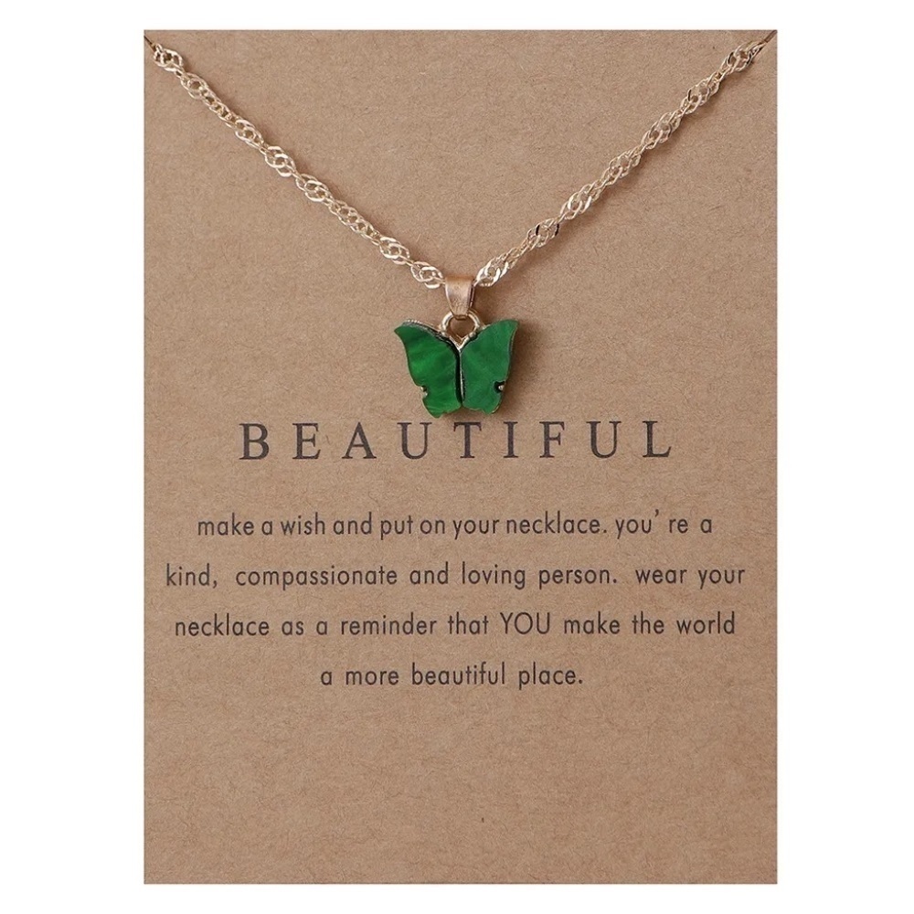 *DEE* Gold x Green Beautiful Butterfly Fashion Necklace